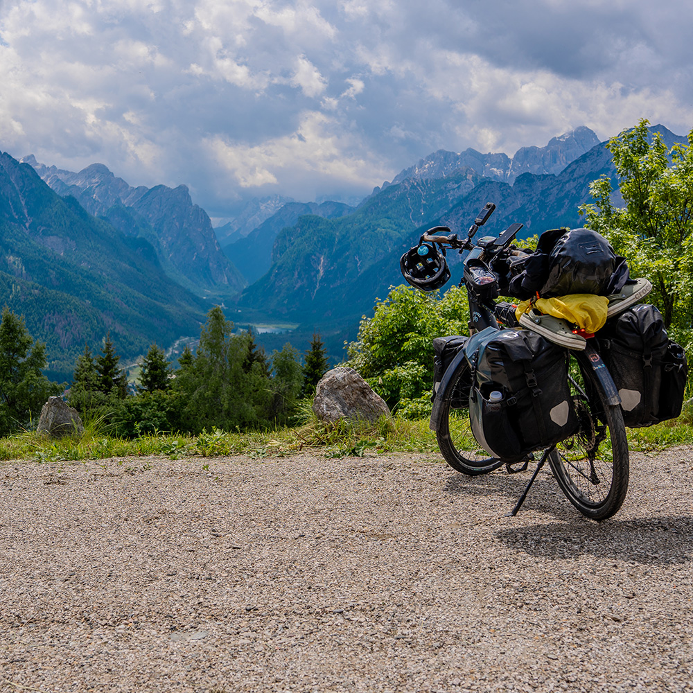 E-Bike auf einer Tour in Toblach